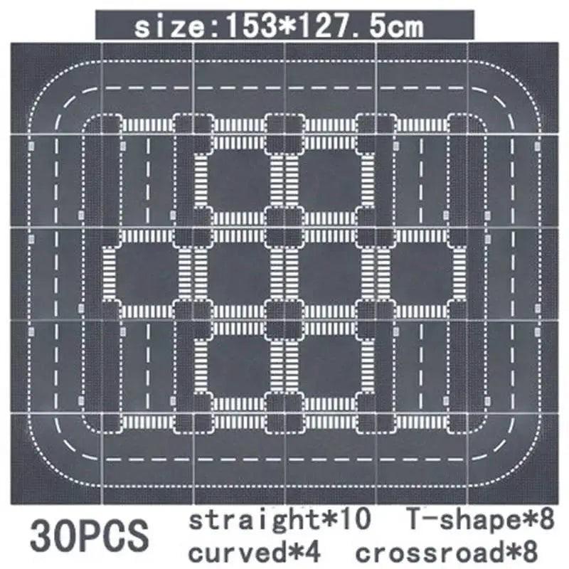 Premium City Road Baseplate 32x32 Crossroad For Builders - ToylandEU