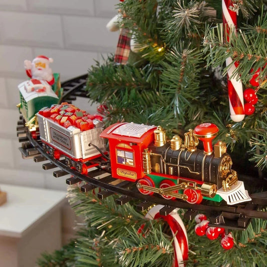 Battery Operated Train With Sound And Light For Christmas Tree