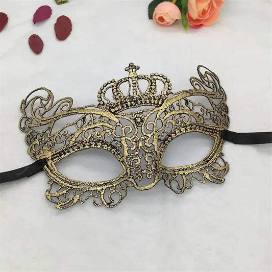 Women's Sexy Half Face Animal Lace Party Mask for Halloween Masquerade Cosplay Party Supplies Ladies Anime Eye Masks Golden - ToylandEU
