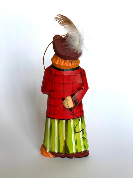 Hand Carved Wooden Christmas Ornament Figurine With Hand Painted Detail - ToylandEU