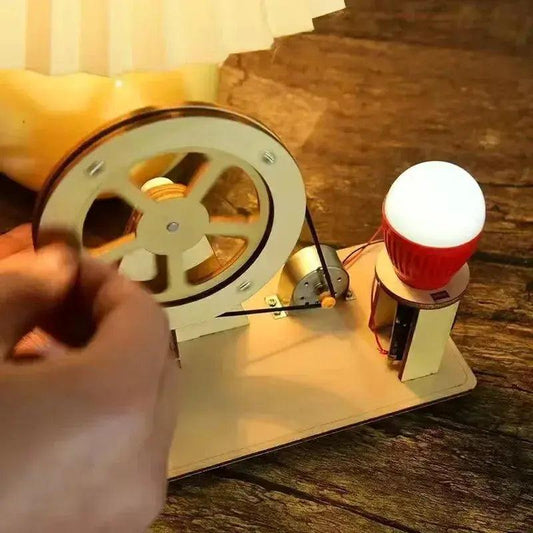 Hand Crank Generator Wooden STEM Toy Learning Electricity - ToylandEU™
