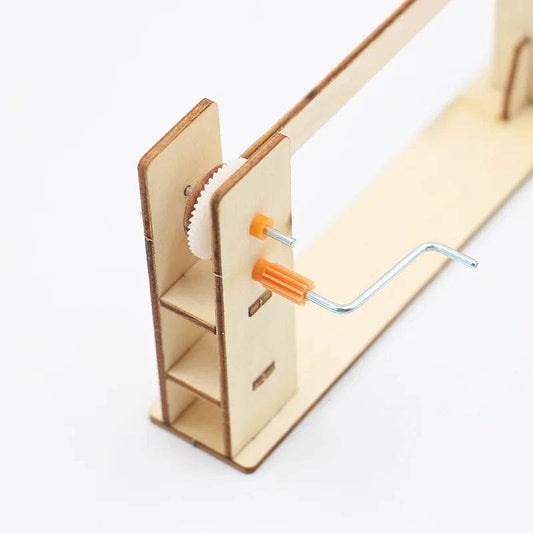 Hand Wooden Parking Barrier Gate Kids DIY Science Experiments Toy Set Assembled Educational Gift - ToylandEU