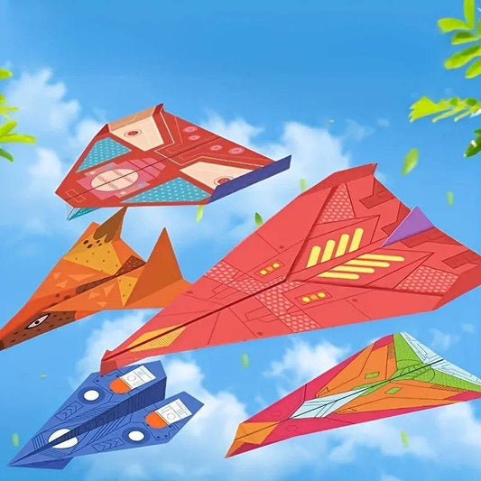 Handcrafted Colored Origami Paper Kit 3D Airplane DIY Gift - ToylandEU