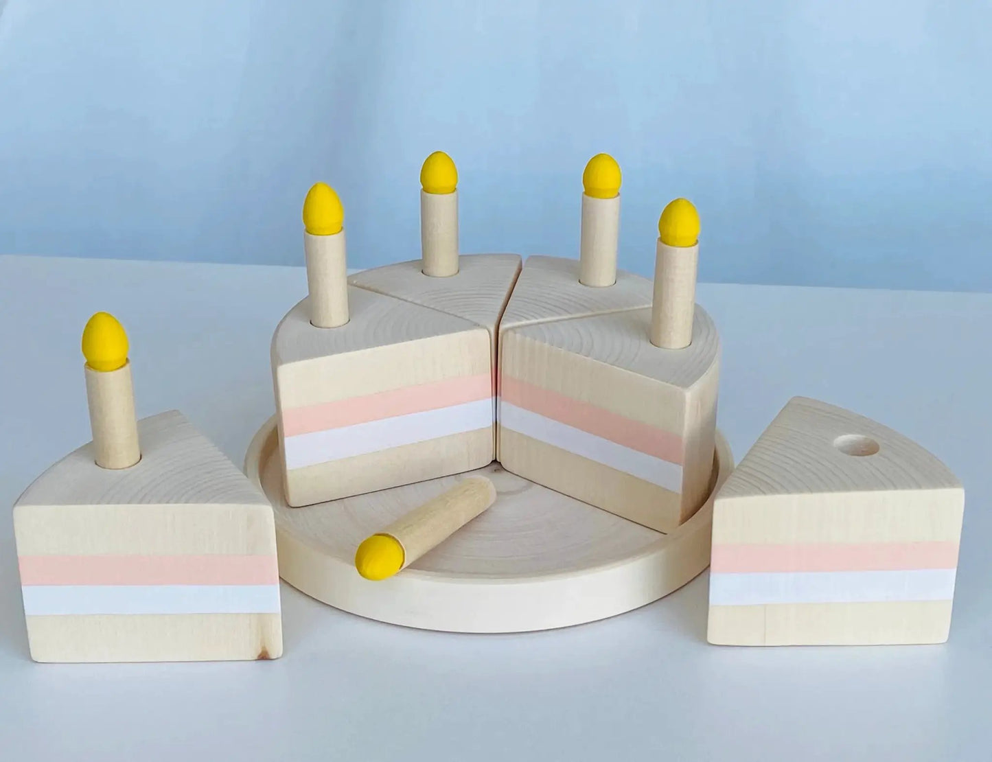 Handcrafted Wooden Birthday Cake With Removable Candles - ToylandEU
