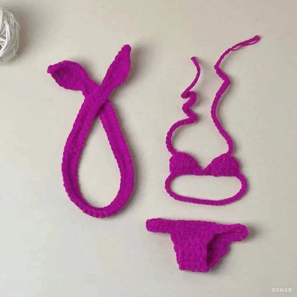Handmade Labubu Doll Bikini Strawberry Crochet 15cm Dolls - ToylandEU