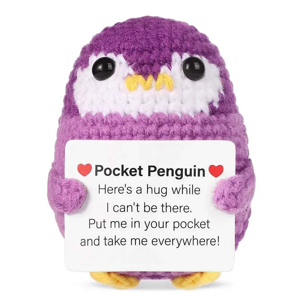 Handmade Positive Energy Knitted Penguin Doll For Home Decor - ToylandEU