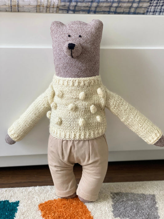 Handmade Stuffed Bear Set With Dressed Outfits In Two Sizes - ToylandEU