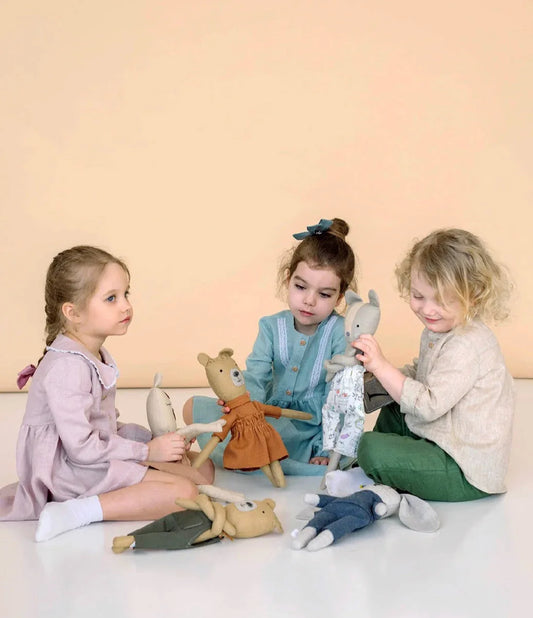 Handmade Stuffed Bear Toy Soft And Safe Natural Materials - ToylandEU