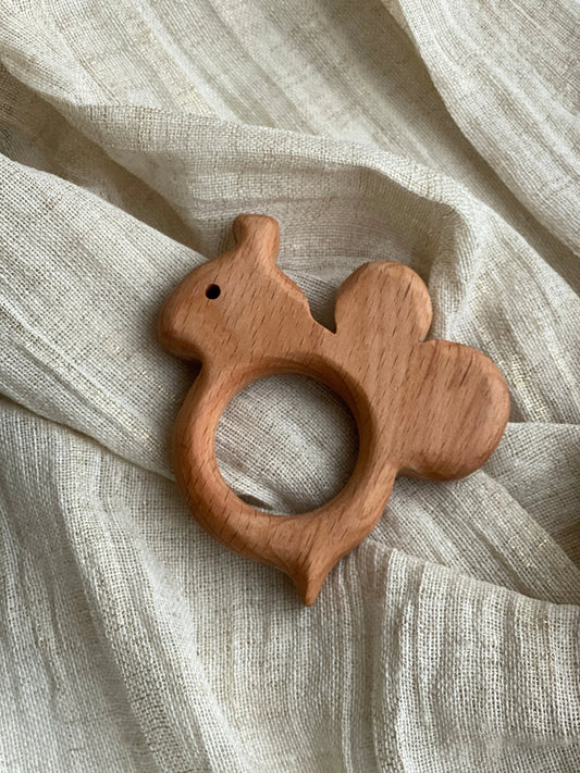 Handmade Untreated Wood Teether For Soothing Babies - ToylandEU