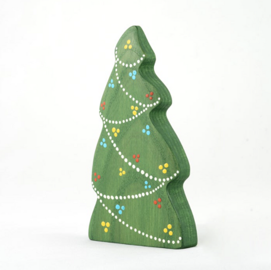 Handmade Wooden Christmas Tree With Garland Safe For Kids - ToylandEU
