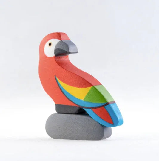 Handmade Wooden Parrot Figurine for Imaginative Play - ToylandEU