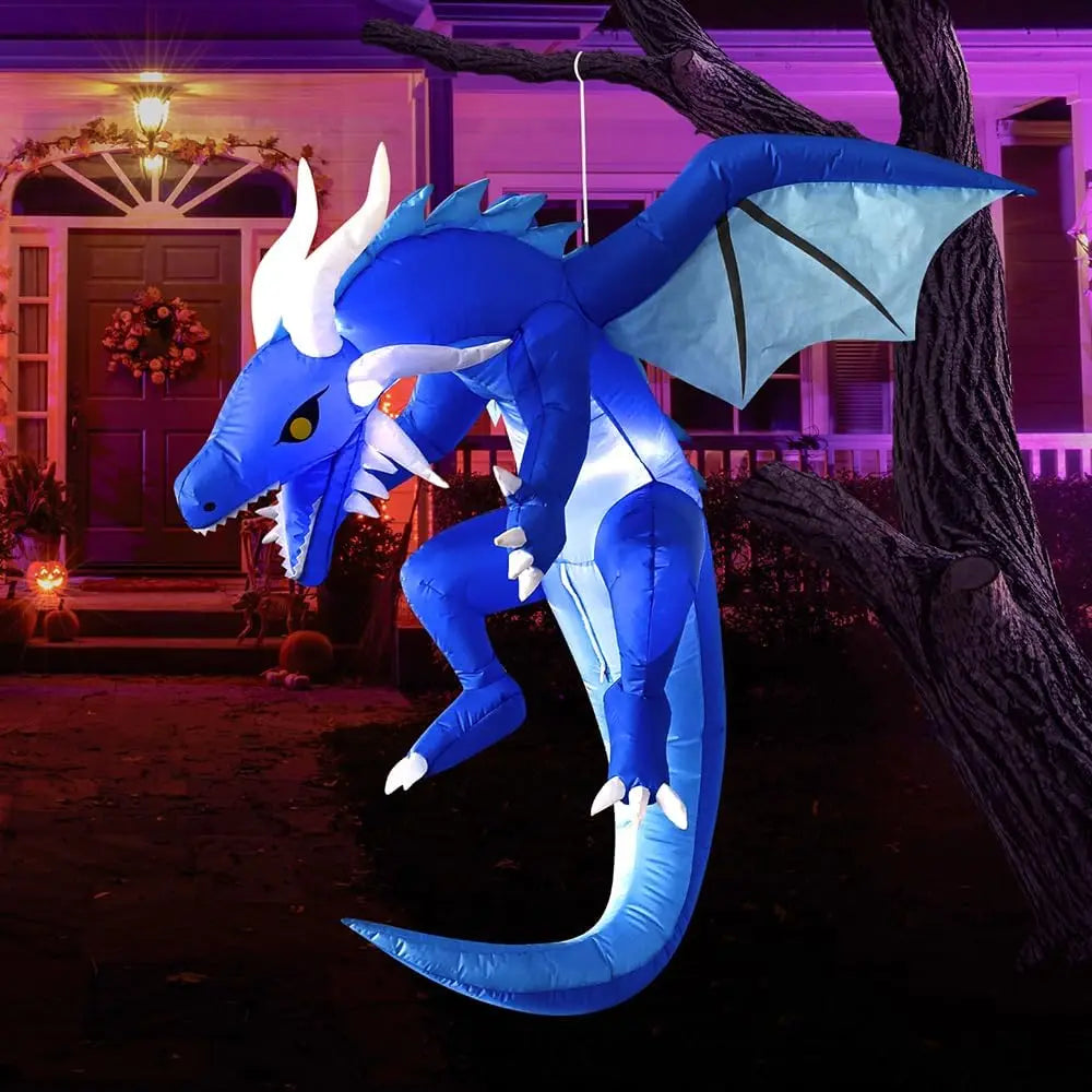 Hanging Halloween Dragon Inflatable | 5-Foot LED Decor | Toylandeu™