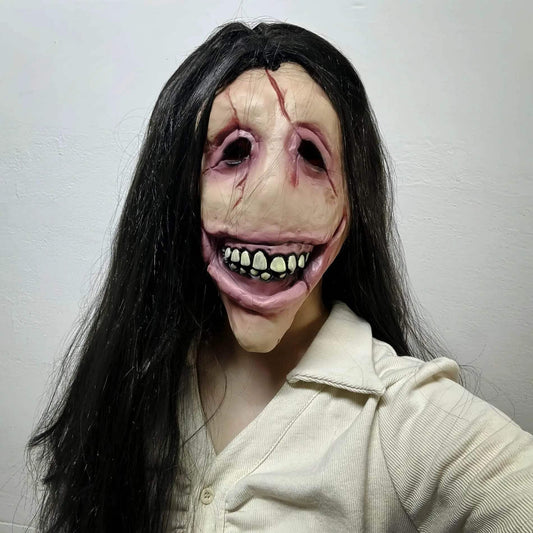 Haunting Latex Slit Mouth Woman Mask For Halloween Adults - ToylandEU