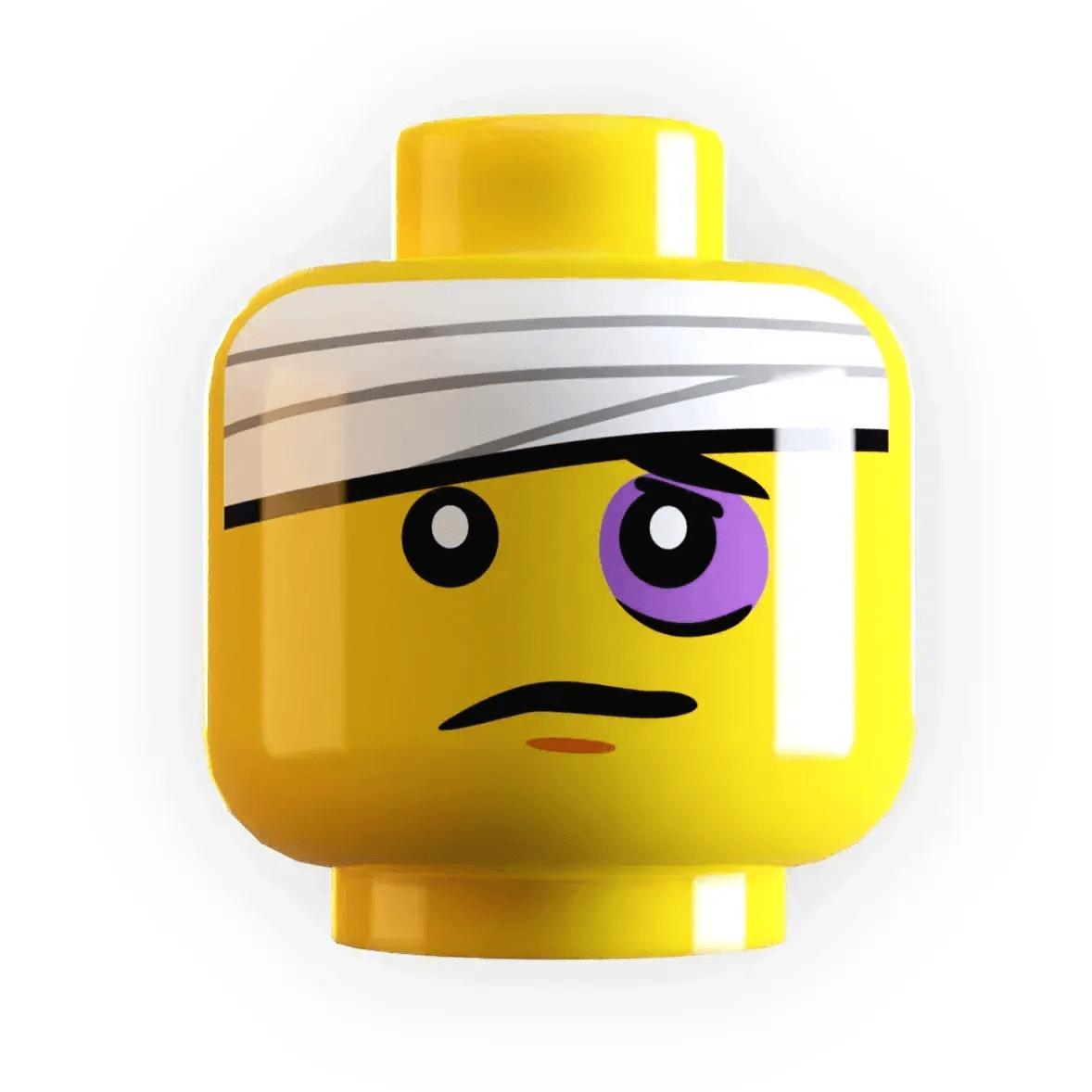 Head Wrap w/ Black Eye Minifig Head made using LEGO part - ToylandEU