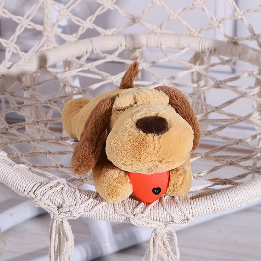 Heartbeat Puppy Behavioral Train Plush Toy Pet Soft Sleep Anxiety Reliever Doll - ToylandEU