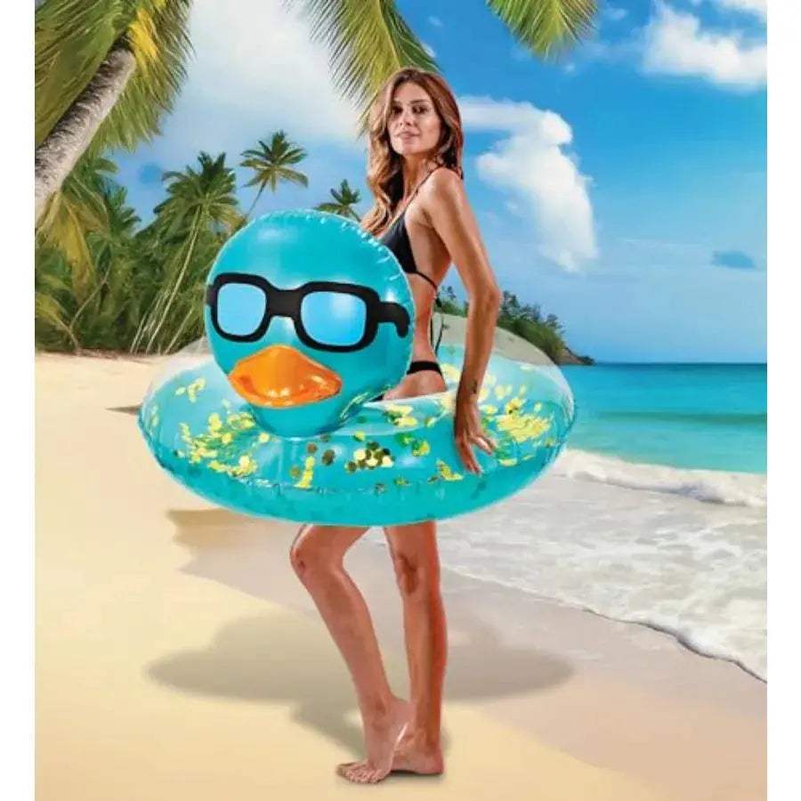 Heavy Duty Inflatable Duck Pool Float Confetti UV - ToylandEU™