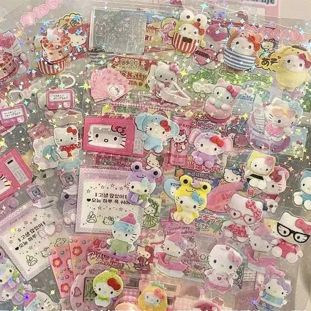 Hello Kitty Rilakkuma Die Cut Sticker Set With Flashing Laser - ToylandEU