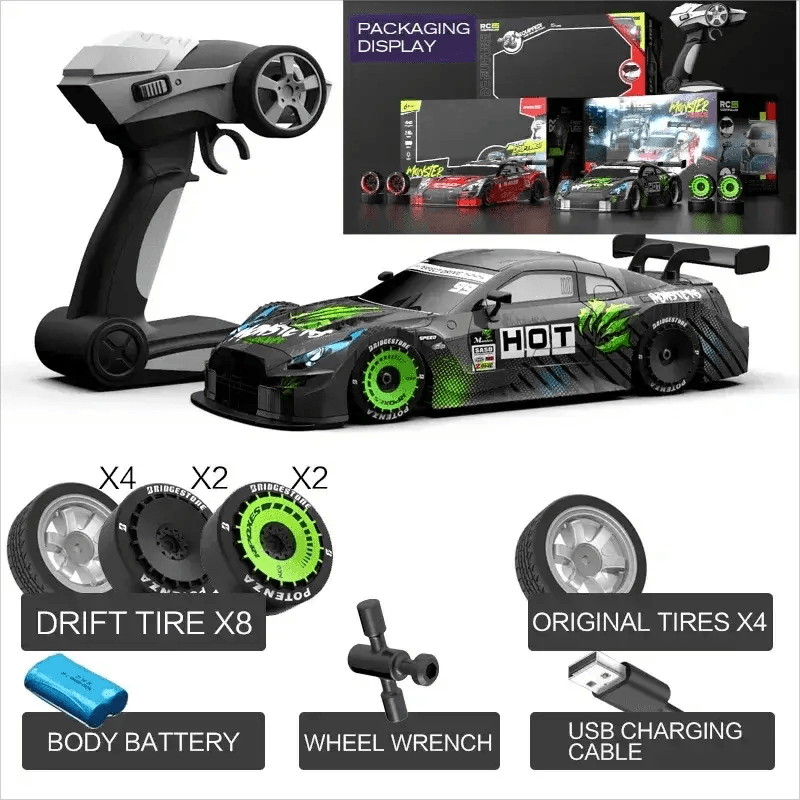 High Performance 1:16 Scale Drift Racing RC Car Kit with 40km/h Speed, - ToylandEU™