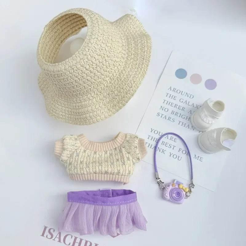 High-Quality Doll Accessories Summer Yarn Skirt Hat for Labubu Clothes Dolls Labubu - ToylandEU