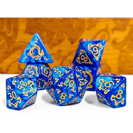 High Quality Polyhedral Dice Set with Dragon Pattern - ToylandEU™