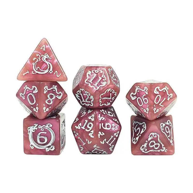 High Quality Polyhedral Dice Set with Dragon Pattern for Dungeons and Dragons Tabletop Games - ToylandEU