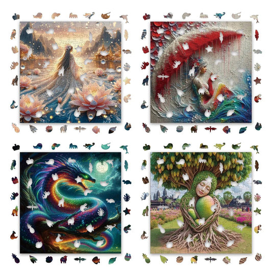 High Quality Wooden Jigsaw Puzzle Featuring Fairy Dragon Design Perfect for Ages 14 and Up - ToylandEU