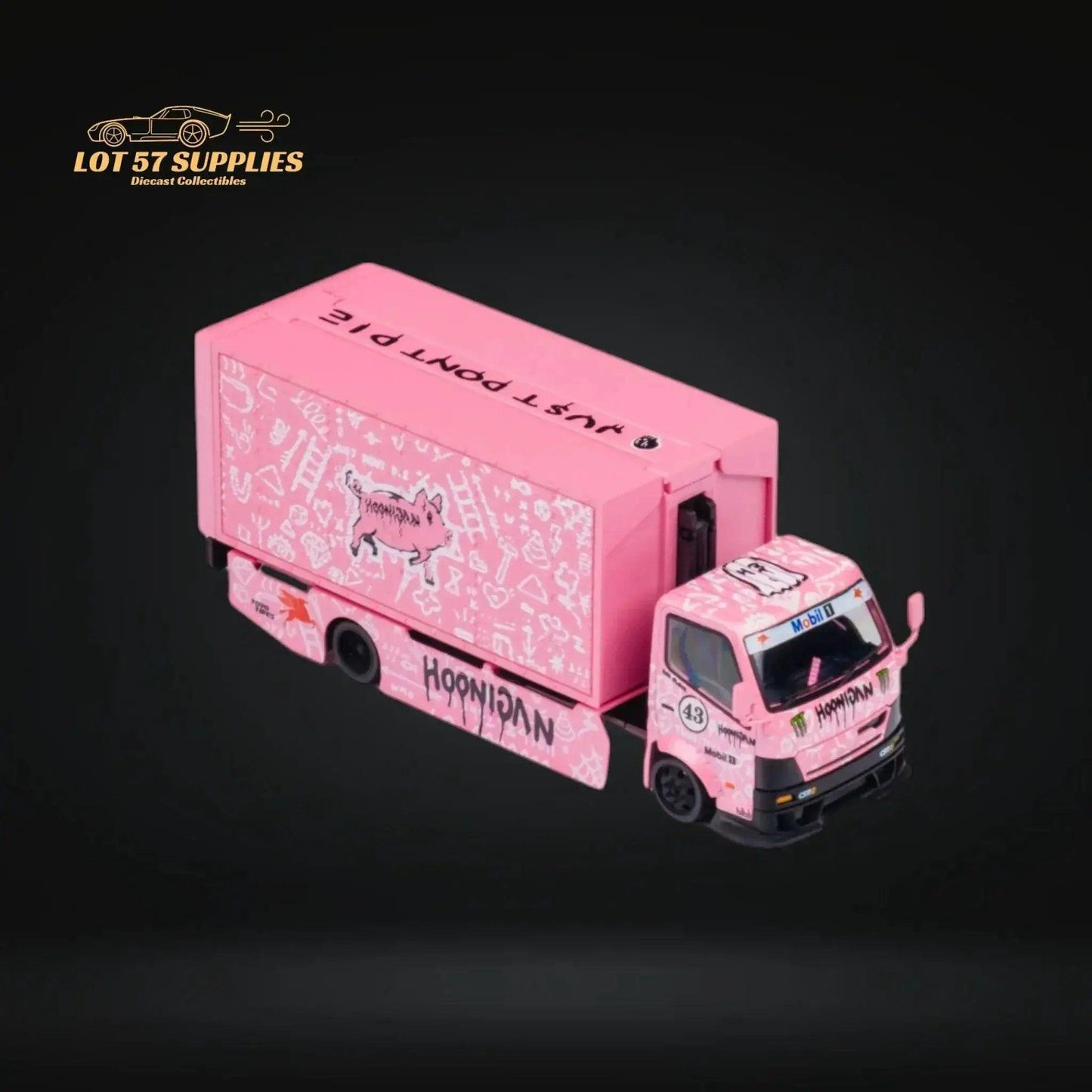 Hino 300 Diecast Box Truck Pink Livery Functional Bed - ToylandEU™