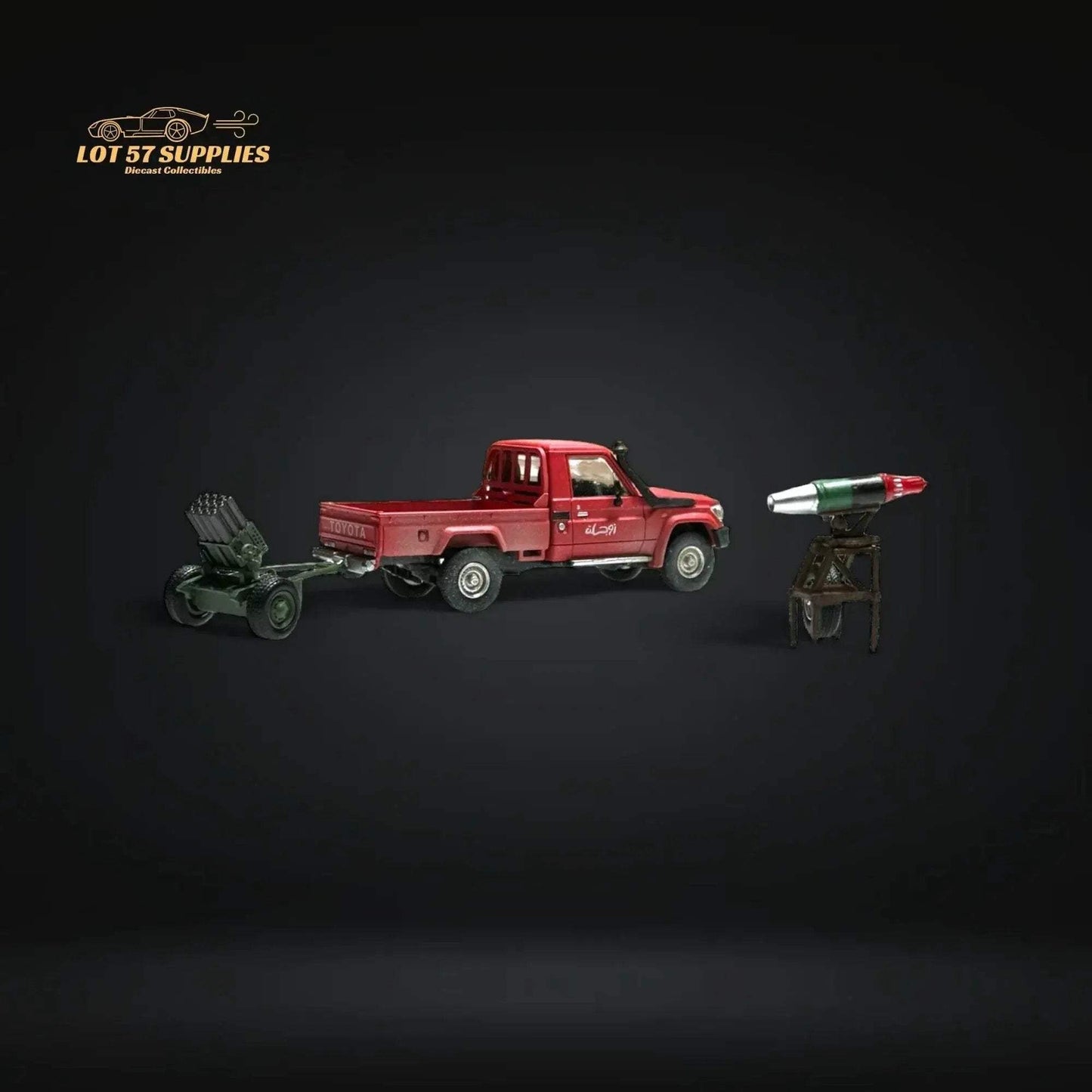HobbyFans Toyota Land Cruiser 70 Series Red With Armor & Armor Launcher 1:64 - ToylandEU