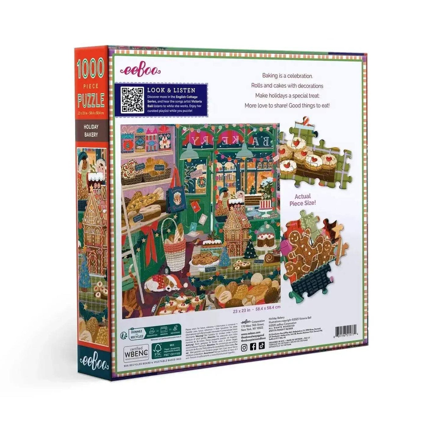 Holiday Bakery 1000 Piece Jigsaw Puzzle With Ribbon Cut Pieces - ToylandEU