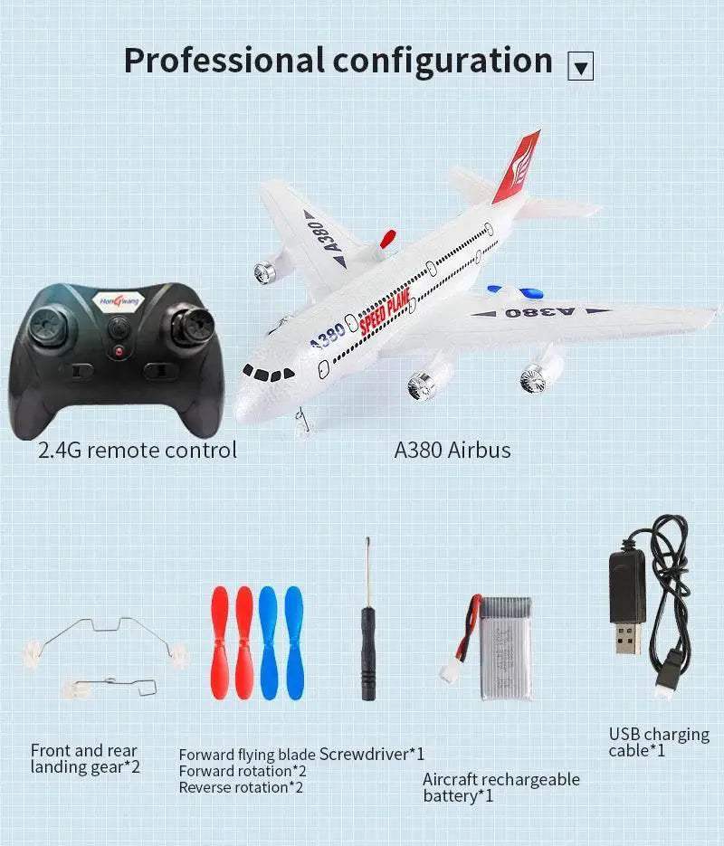 Hot Gyro Airplane Airbus A380 RC Foam Toys Easy Fly Gift - ToylandEU