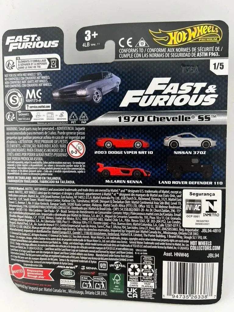 Hot Wheels Fast And Furious Chevelle SS Premium Die Cast - ToylandEU