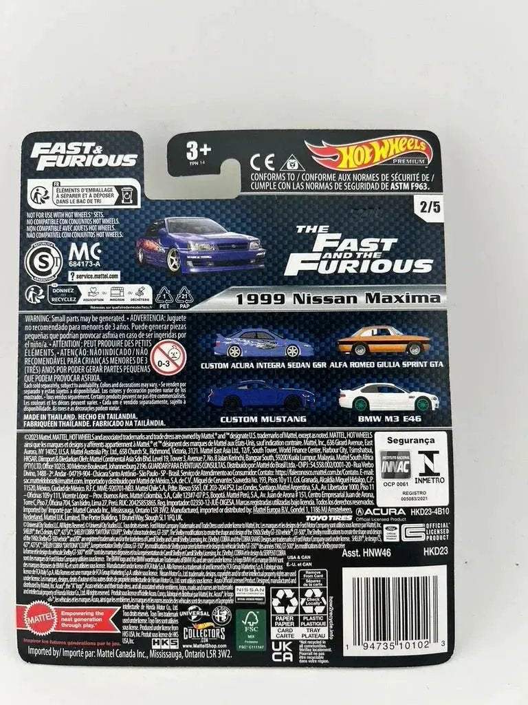 Hot Wheels Fast And Furious Nissan Maxima 1999 Premium Metal - ToylandEU