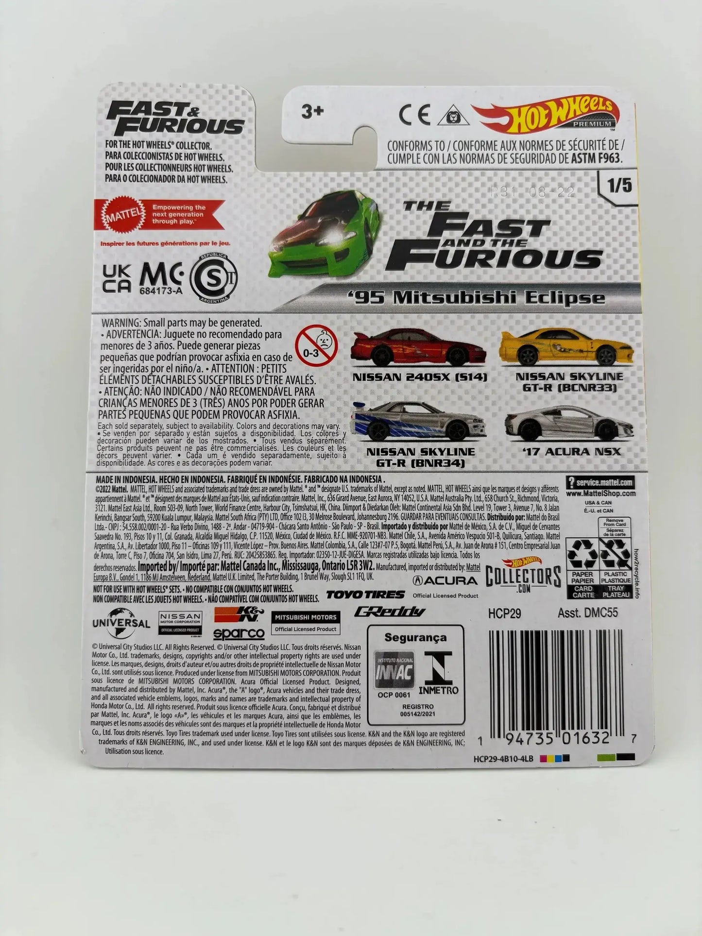 Hot Wheels Premium 1995 Mitsubishi Eclipse Die Cast Lime Green - ToylandEU