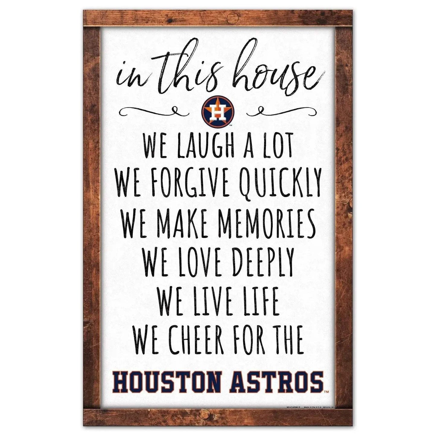Houston Astros 11x17 Wood Sign In This House Decor Piece - ToylandEU™