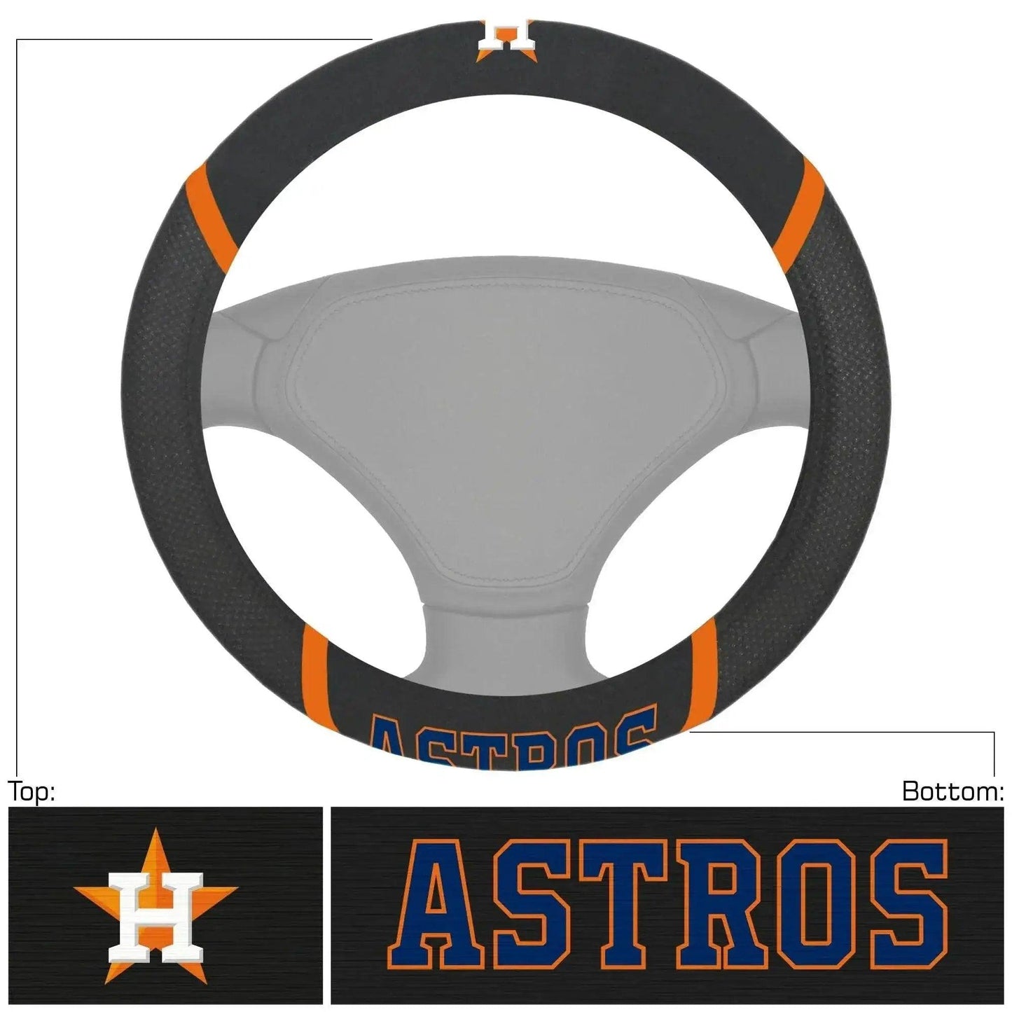 Houston Astros Steering Wheel Cover Mesh and Suede Stitched - ToylandEU™