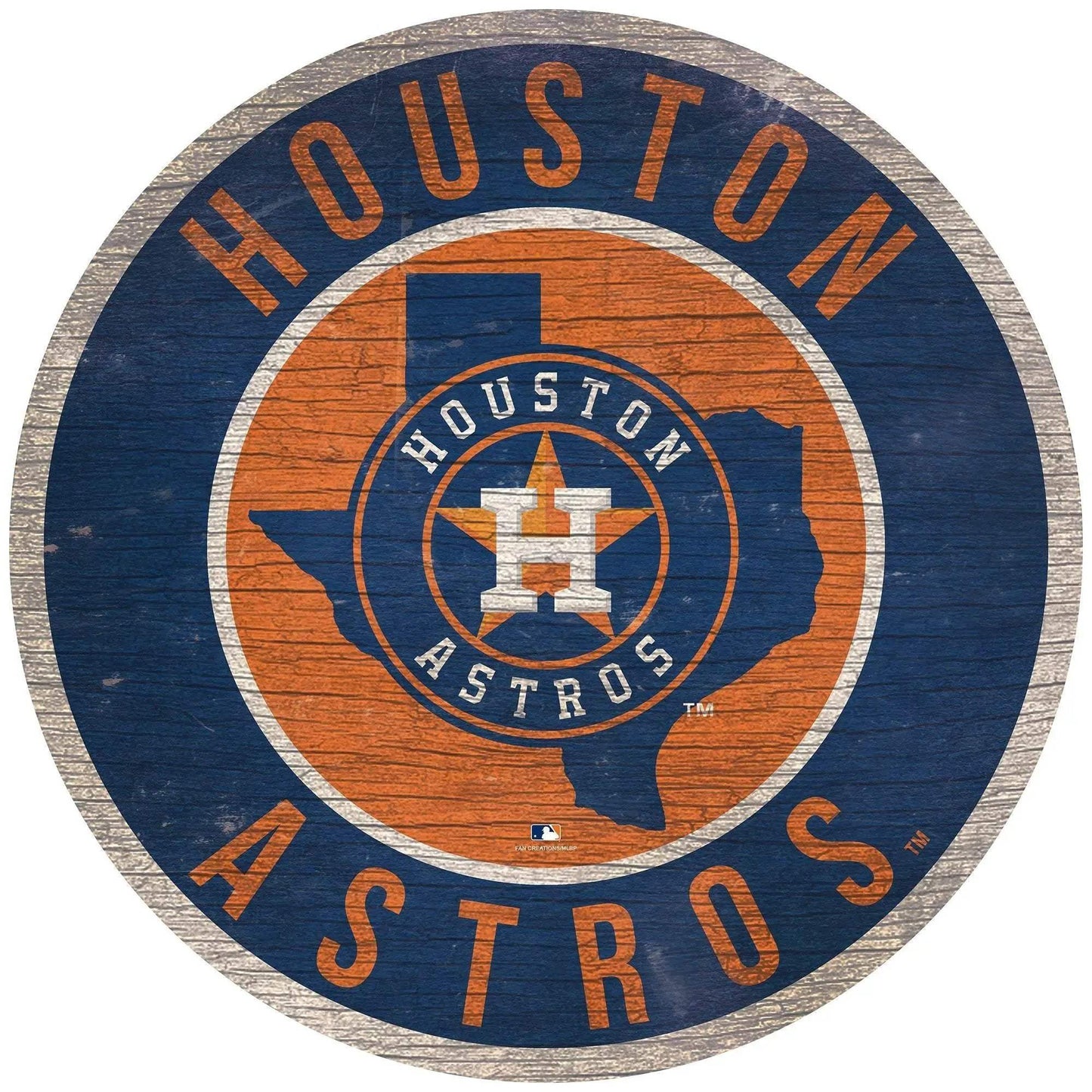 Houston Astros Wood Round Sign 12 Inch State Design - ToylandEU™