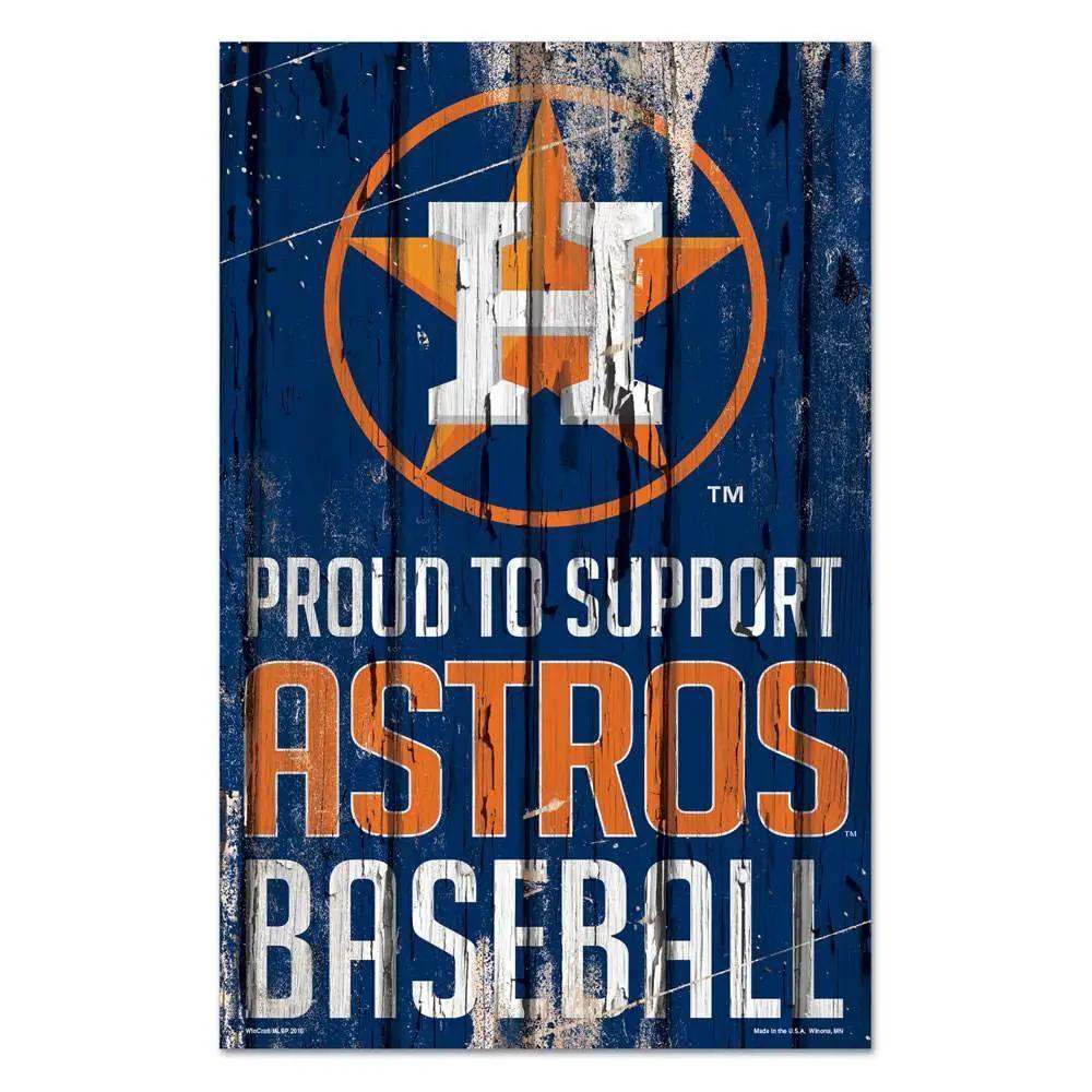 Houston Astros Wood Sign 11x17 Proud to Support Design - ToylandEU™