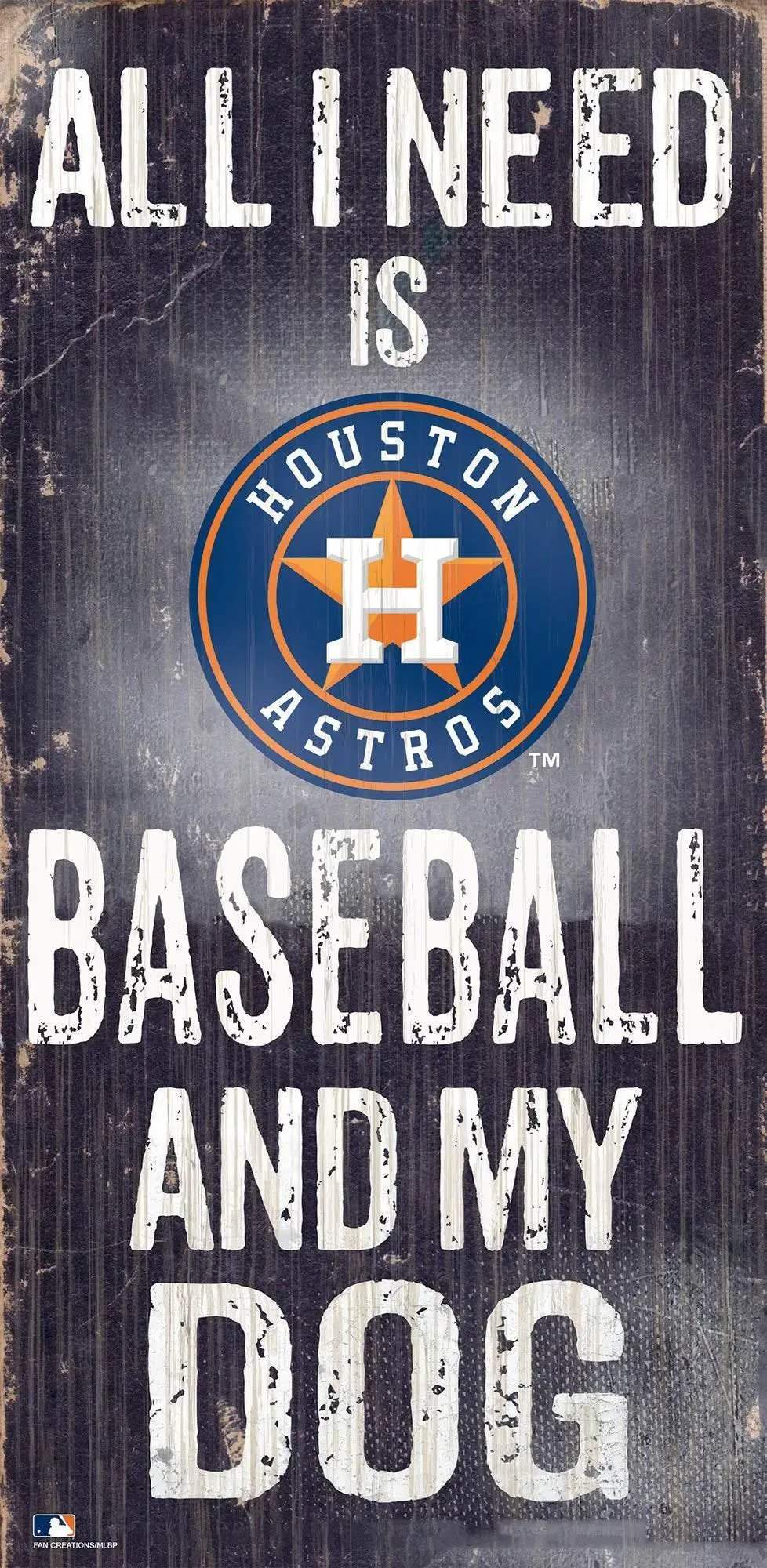 Houston Astros Wood Sign 6x12 Distressed Baseball Dog - ToylandEU™