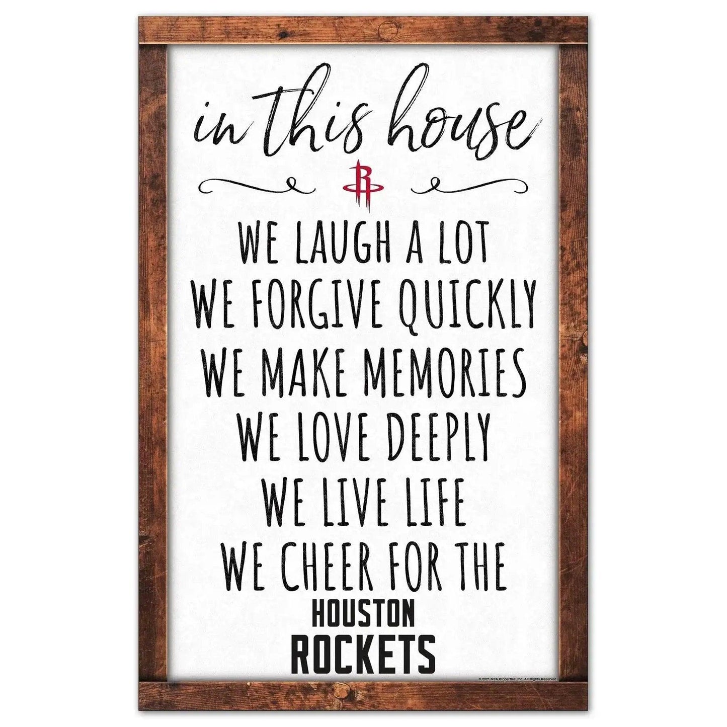 Houston Rockets 11x17 Wood Sign In This House Decor - ToylandEU™