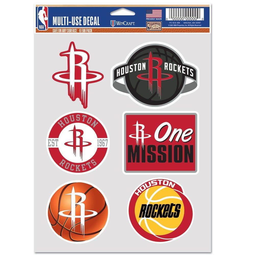 Houston Rockets Six Pack Multi Use Fan Decals Collection - ToylandEU