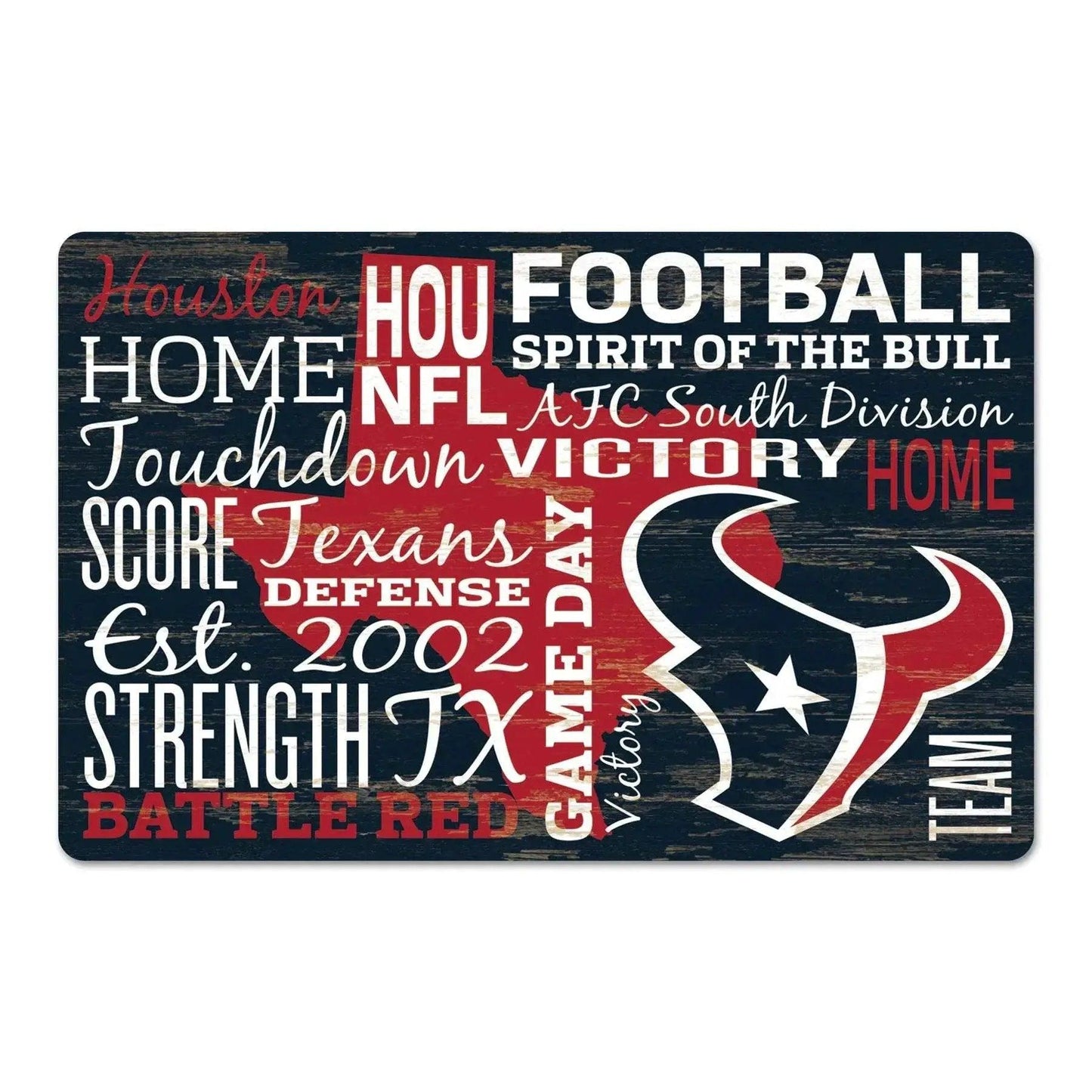 Houston Texans 11x17 Wood Sign With Team Colors And Date - ToylandEU™