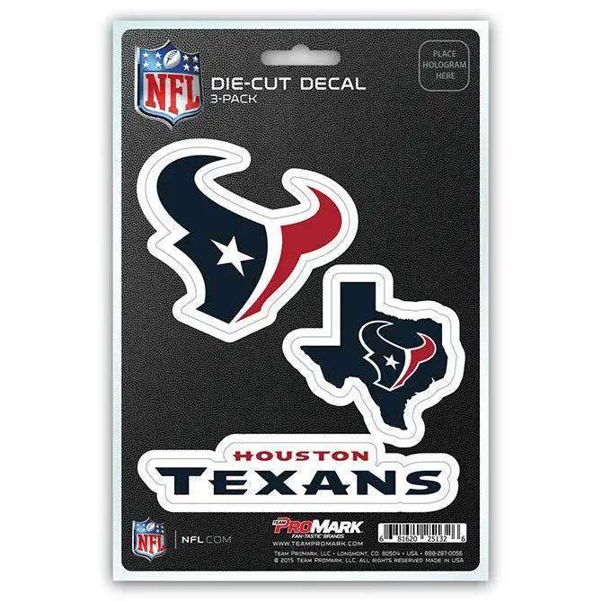 Houston Texans Die Cut Team Decals 3 Pack Premium Vinyl - ToylandEU™