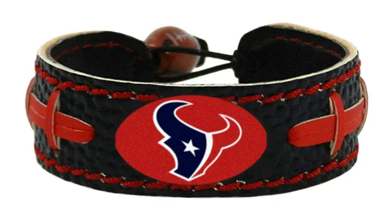 Houston Texans Leather Bracelet Team Color Football - ToylandEU™