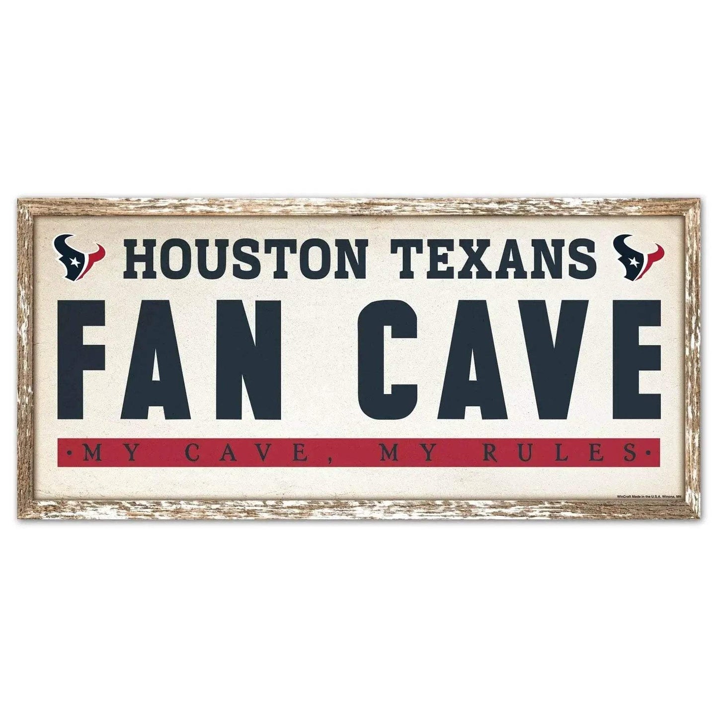 Houston Texans Signed 8x17 Wood Fan Cave Wall Decor - ToylandEU™