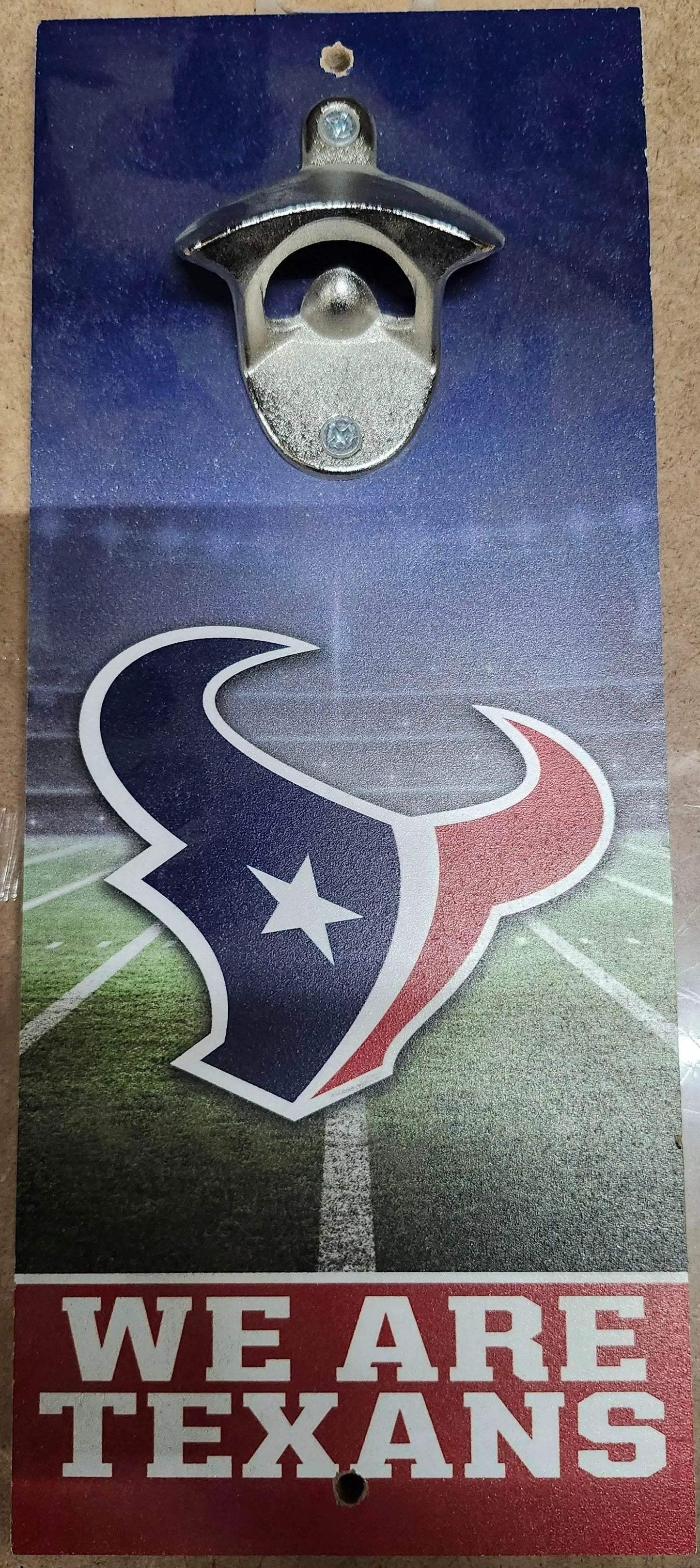 Houston Texans Wood Sign 5x11 Bottle Opener Slogan American - ToylandEU™