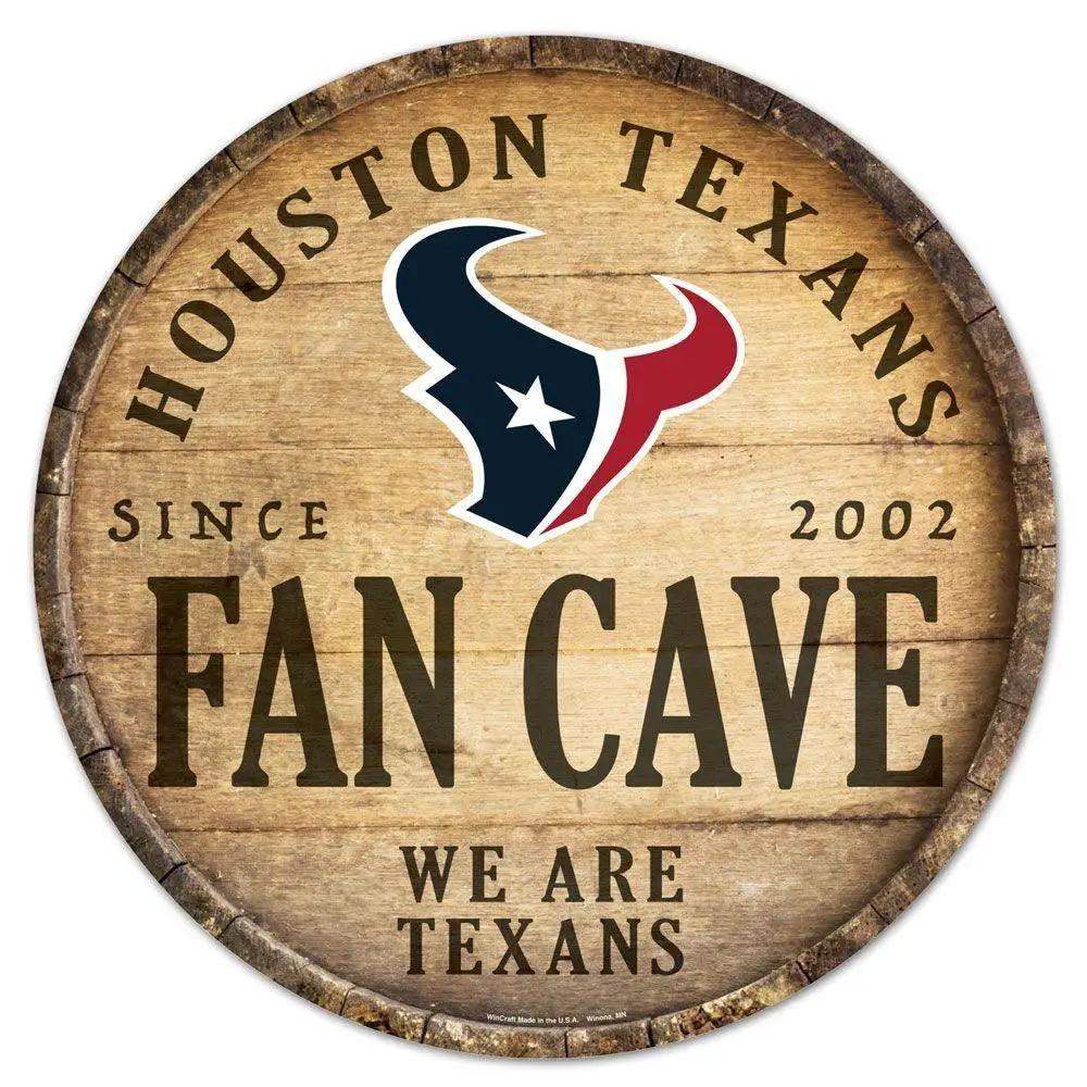Houston Texans Wood Sign Round Barrel Top 14 Inch Sign - ToylandEU™