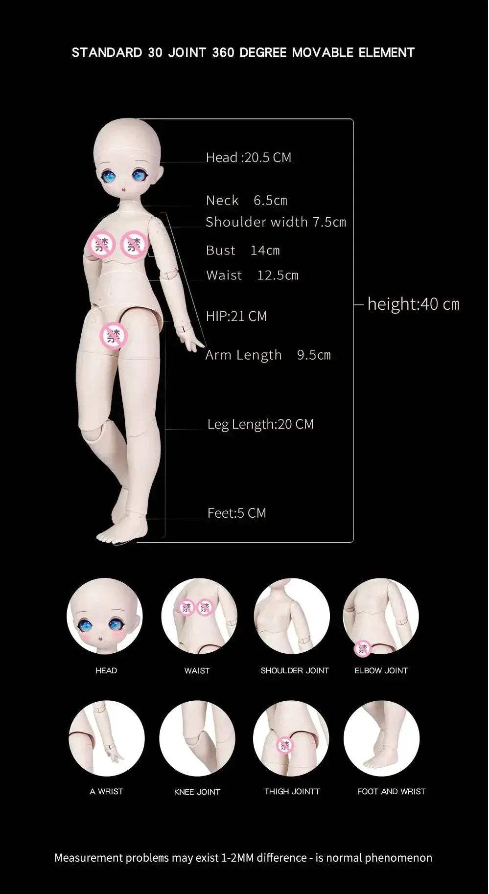 ICY DBS 1/4 BJD Fantasy Fairy Doll 40cm Including Clothes - ToylandEU™