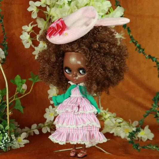 ICY DBS Blyth Doll Afro Curly Hair JOINT Body Super Black Skin 1/6 BJD Neo Ob24 Anime Girl - ToylandEU™