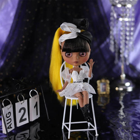 ICY DBS Blyth Doll Black Skin Matte Face Nude Doll and Set Doll Joint Body The Gift for Boy Girl - ToylandEU