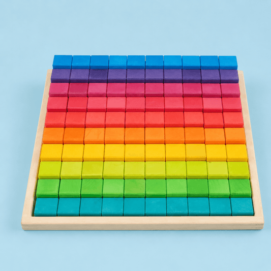 Wooden Counting Blocks | 100 Piece Large Set | Educational Math Toy | Kids